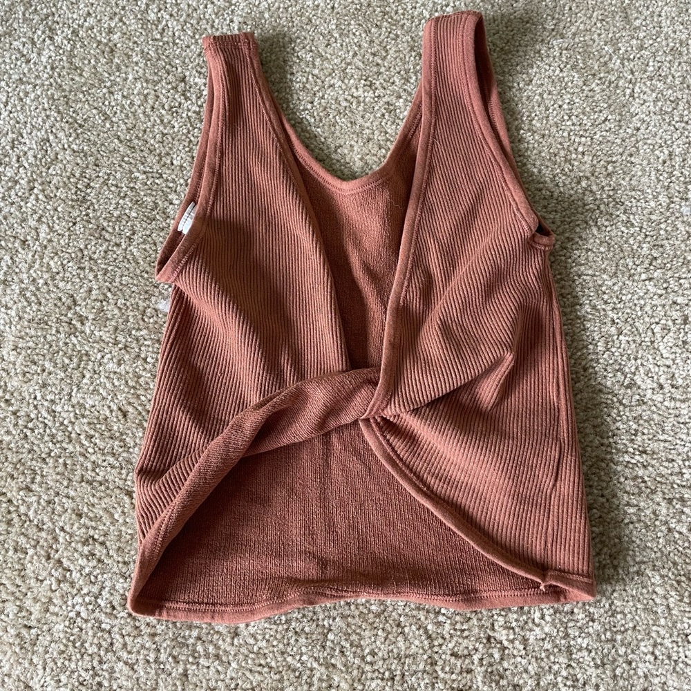 Out From Under for Urban Outfitters Twist- Back Ribbed Crop Top - size XS/S
